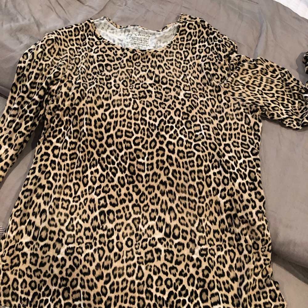 Chico’s leopard print top. Size 2